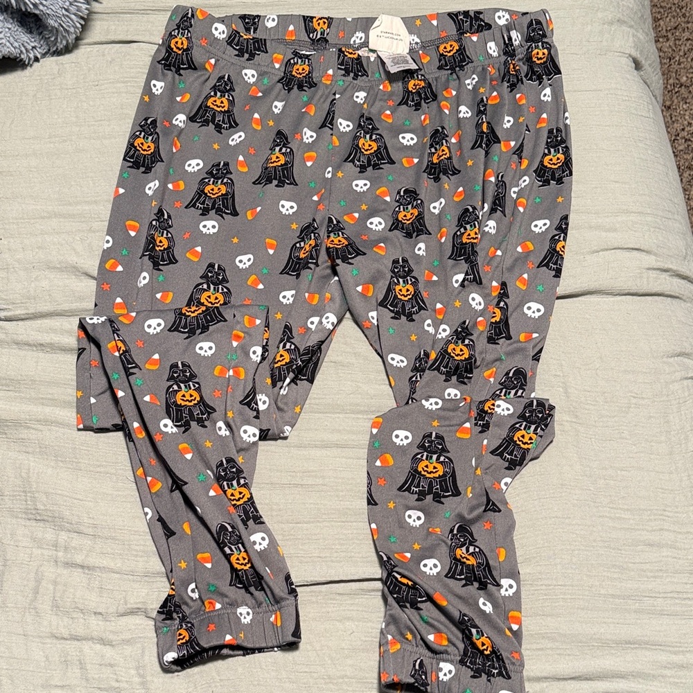 munki munki Star Wars Halloween Pajama Pants - Gray with Orange and White